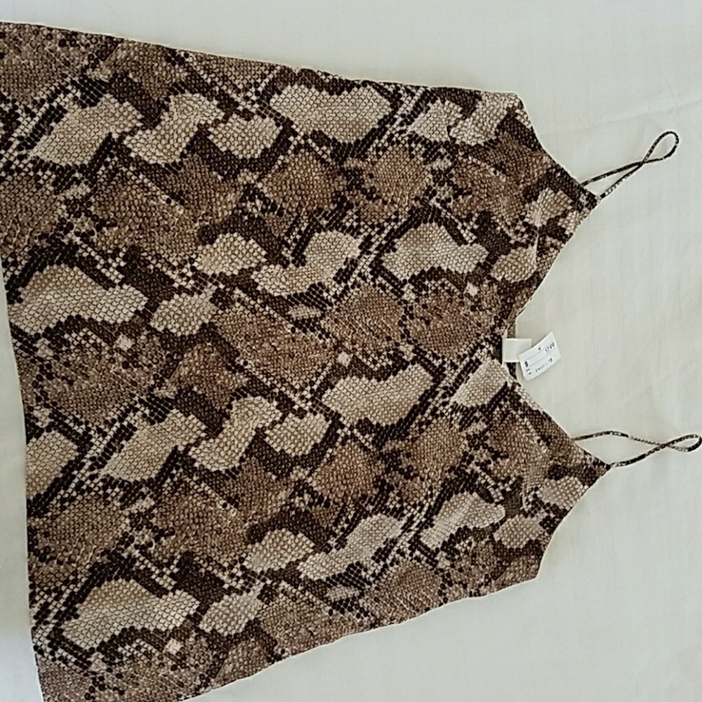 NWT H&M lizard print spaghetti strap top sze 12